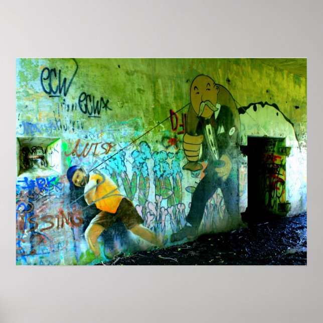 Póster Graffiti art poster WWII bunker (Frente)