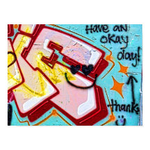 Graffiti Blue Pink Urban Street Wall Art