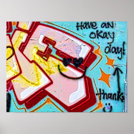 Póster Graffiti Blue Pink Urban Street Wall Art