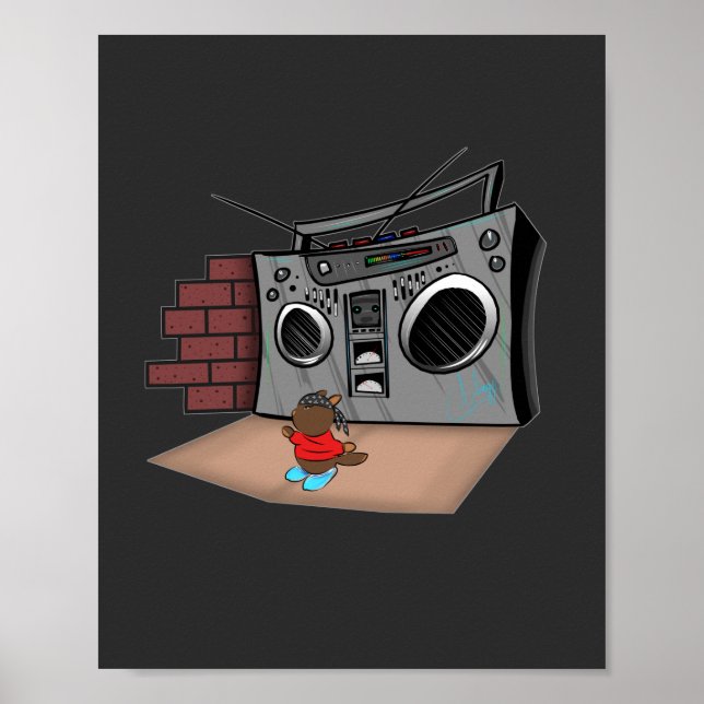 Póster Graffiti Boom Box Break Dance Personalizado (Frente)