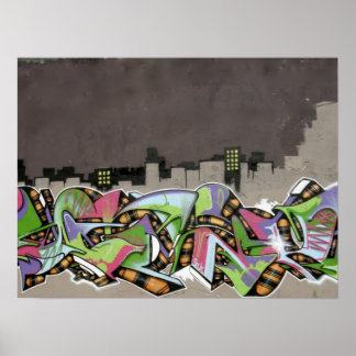 Póster Graffiti - Ciudad en relieve