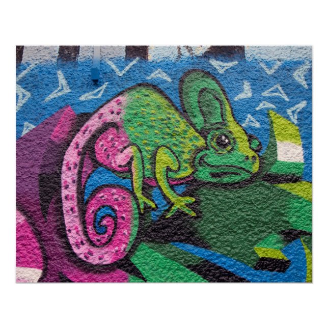 Póster Graffiti colorido Chameleon (Anverso)
