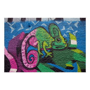 Póster Graffiti colorido Chameleon