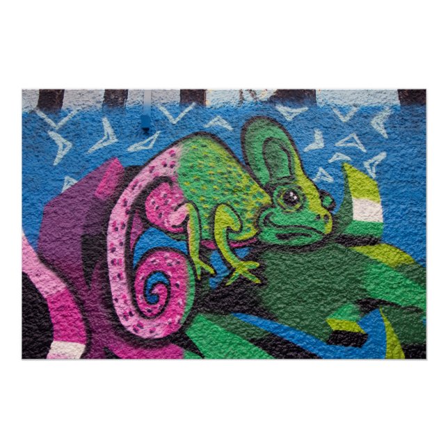 Póster Graffiti colorido Chameleon (Anverso)