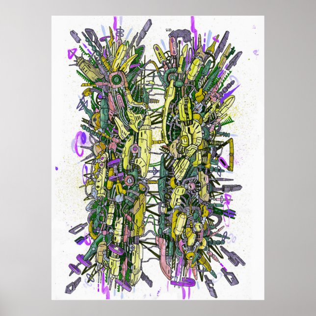 Póster Graffiti de ciberhackers (Frente)