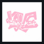 Póster Graffiti de corazón rosa claro<br><div class="desc">Guay,  lindo Light Pink ama el arte del graffiti con corazones de fondo blanco. Las imágenes usadas en este elemento tienen licencia y © Graphics Factory.com</div>