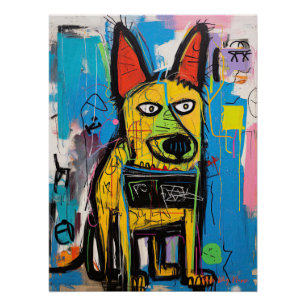 Póster Graffiti de perro pastor alemán 01 - Leonardo Abb