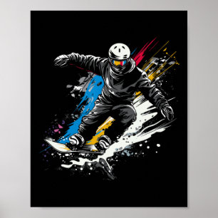 Póster Graffiti de Snowboard Snowboard Alpine Snowboardin