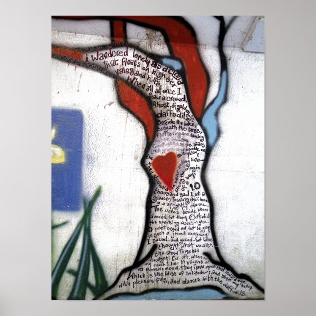 Póster Graffiti del árbol de poemas de Wordsworth (Frente)
