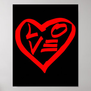 Póster Graffiti del Día de San Valentín de Amor y Corazón