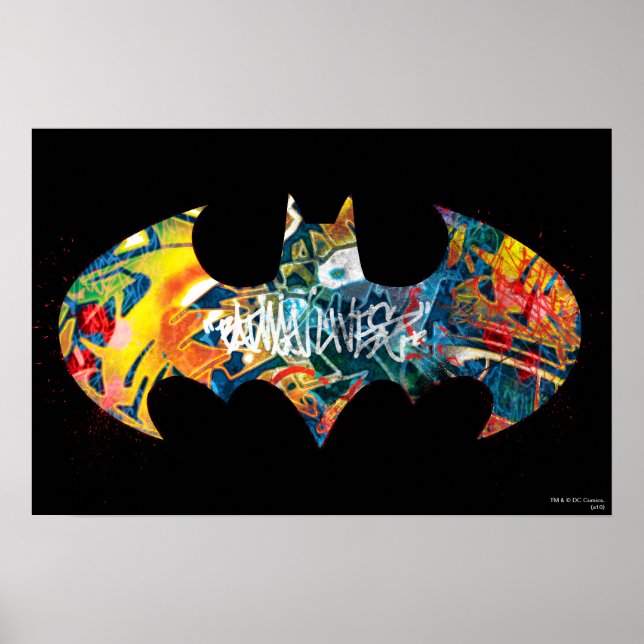 Póster Graffiti del logo de Batman Neon 80 (Frente)