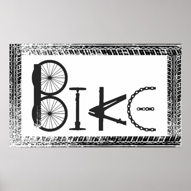 Póster Graffiti en bicicleta a partir de piezas para bici (Frente)