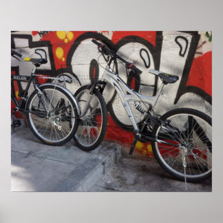 Póster Graffiti en bicicleta - Poster