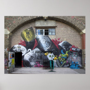 Póster Graffiti En Stadtbahnbogen, Wien Österreich