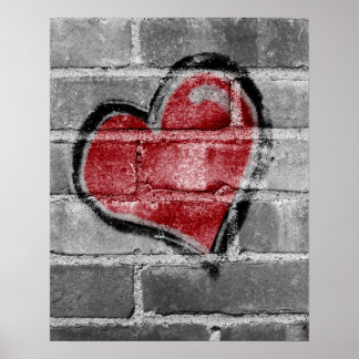 Póster Graffiti Heart