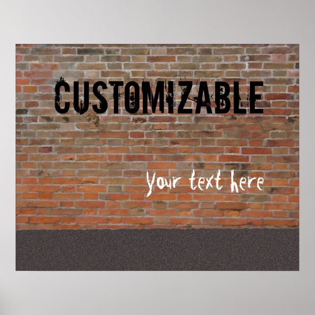 Póster Graffiti Ladrillo Muro Personalizable (Frente)