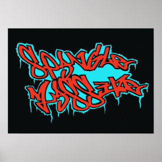 Póster GRAFFITI red/blue spangleMASSIVE LOGO print/poster