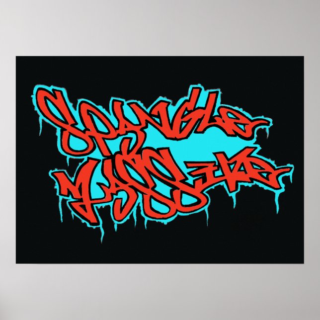 Póster GRAFFITI red/blue spangleMASSIVE LOGO print/poster (Frente)