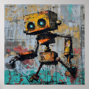 Póster Graffiti Robot