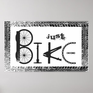 Póster Graffiti "Solo en bicicleta" de piezas de biciclet