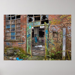 Póster Graffiti Street Art Abandonado Edificio Poster