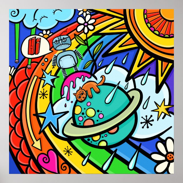 Póster Graffiti Street Art Rainbow Weather Funky Personal (Frente)
