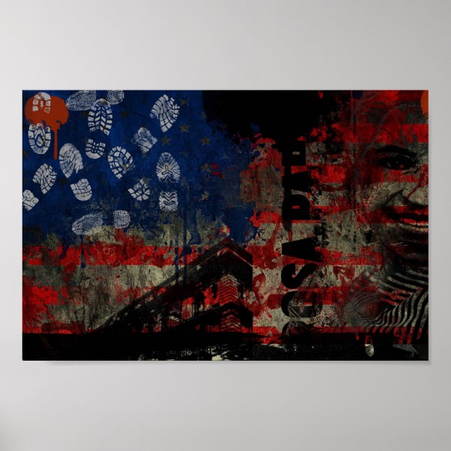 Póster graffiti urbano poster de decadencia estadounidens (Frente)