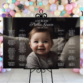 Póster Gráfica de asiento de bautismo Christening con fot