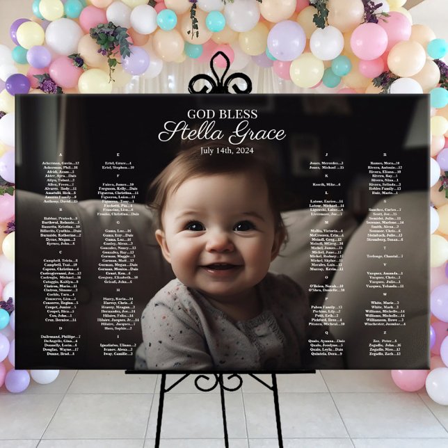 Póster Gráfica de asiento de bautismo Christening con fot (Subido por el creador)