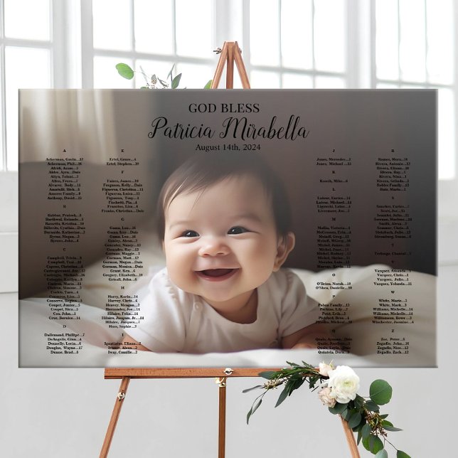 Póster Gráfica de asiento de bautismo Christening con fot (Subido por el creador)