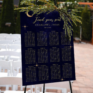 Póster Gráfica de asiento de Boda de la luna de oro celes