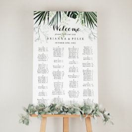 Póster Gráfica de asientos alfabéticos blancos de vegetac