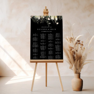 Póster Gráfica de asientos alfabéticos de Boho Wildflower