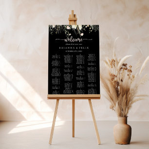Póster Gráfica de asientos alfabéticos de Boho Wildflower