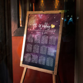 Póster Gráfica de asientos boda Constelaciones de nebulos
