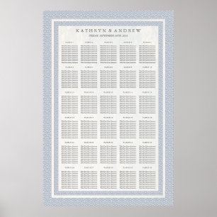 Póster Gráfica de asientos/Boda de eventos Purple Blue Se