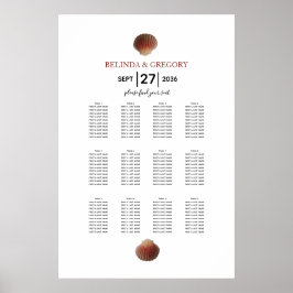 Póster Gráfica de asientos Boda de las lámparas de concha