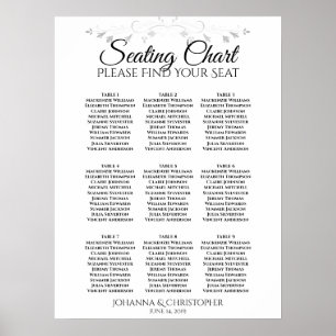 Póster Gráfica de asientos Boda de mesa de filigrí platea