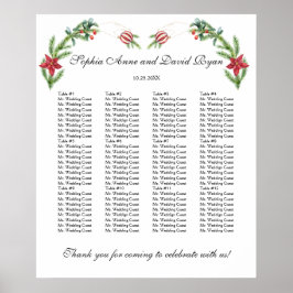 Póster Gráfica de asientos Boda de vacaciones de invierno