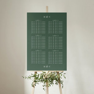 Póster Gráfica de asientos Boda de vegetación moderna
