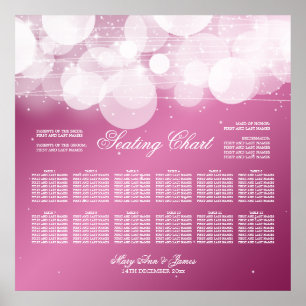 Póster Gráfica de asientos boda Glow & Sparkle Pink