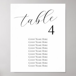 Póster Gráfica de asientos Boda moderna de cualquier tama