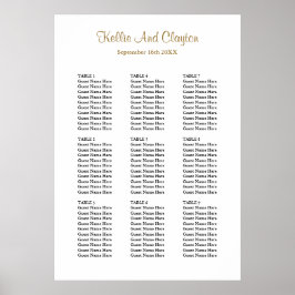 Póster Gráfica de asientos Boda simple