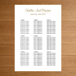 Póster Gráfica de asientos Boda simple