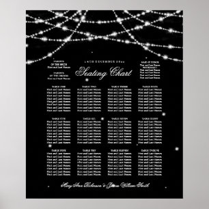 Póster Gráfica de asientos boda Sparkling String Negro