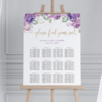 Gráfica de asientos con flores moradas