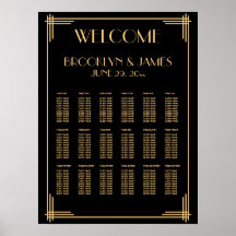 Gráfica de asientos de Boda de Deco negro de bienv