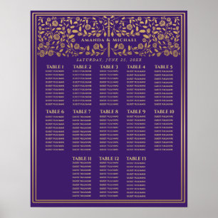 Póster Gráfica de asientos de Boda de espadas medievales 