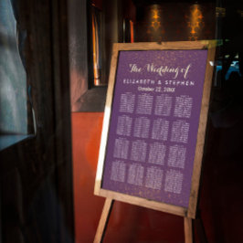 Póster Gráfica de asientos de Boda de espuma Purpurina de