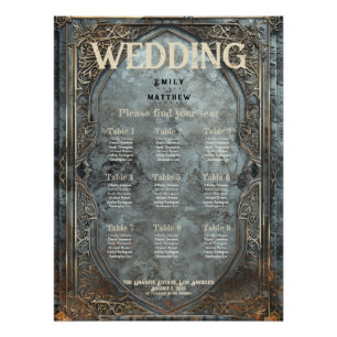 Póster Gráfica de asientos de Boda de Fantasía enana